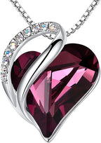 Leafael Necklaces for Women, Infinity Love Birthstone Heart Crystal Pendant, Birthday Jewelry Gifts for Her, Mom, and Wife, Silver Plated, 18 plus 2 inch Adjustable Chain