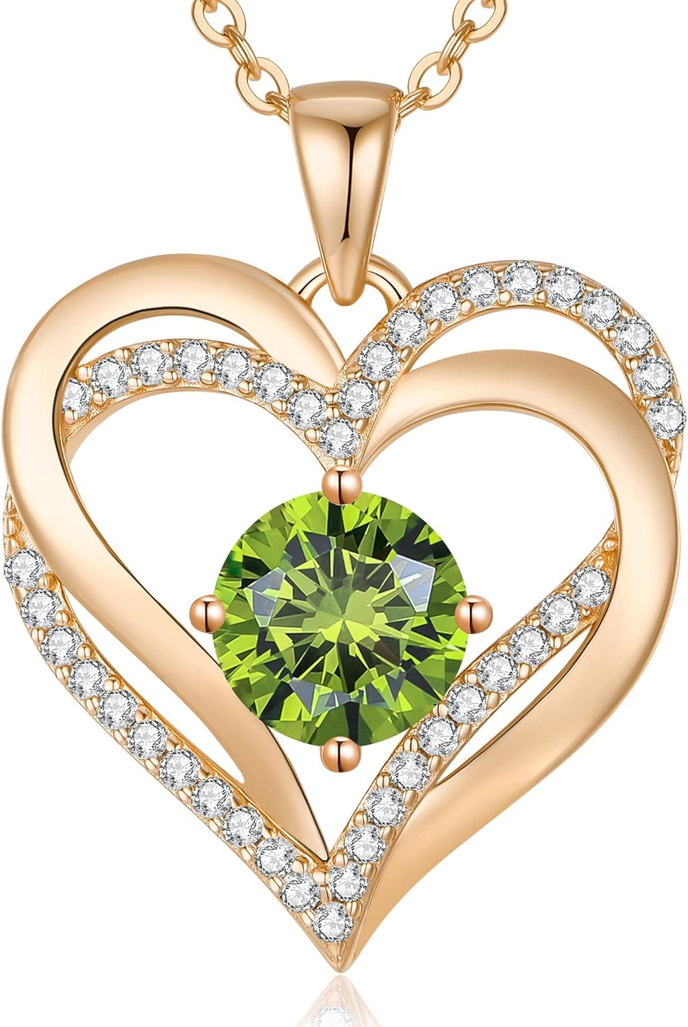 LOUISA SECRET Love Heart Birthstone Necklaces for Women, Birthday Gift for Women, Anniversary Jewelry for Wife Her, 925 Sterling Silver Pendant Necklace, Mother's Day Gift