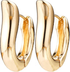 Gold Chunky Hoop Earrings Set for Women, 14K Gold Plated Twisted Huggie Hoop Earring Hypoallergenic, Thick Open Hoops Set Lightweight