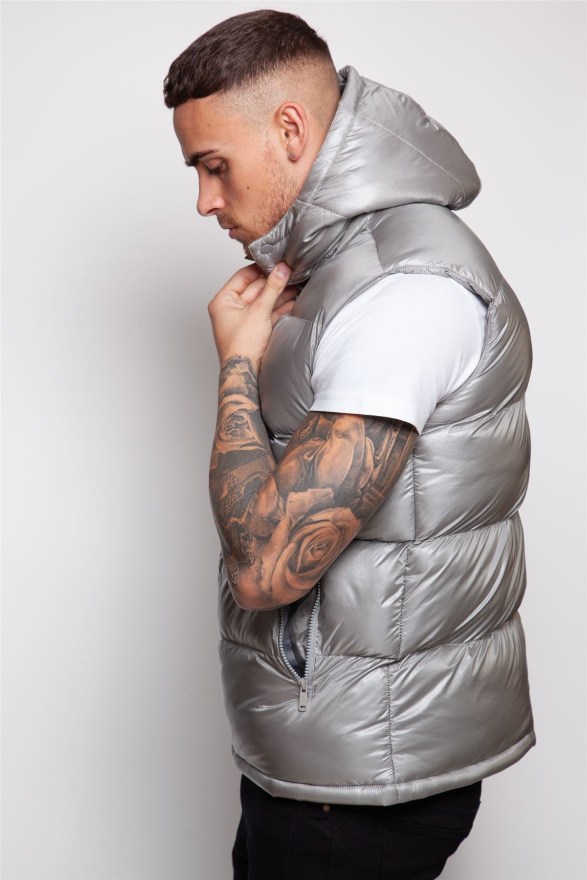 Shiny Hooded Gilet