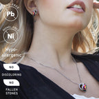 Leafael Necklaces for Women, Infinity Love Birthstone Heart Crystal Pendant, Birthday Jewelry Gifts for Her, Mom, and Wife, Silver Plated, 18 plus 2 inch Adjustable Chain