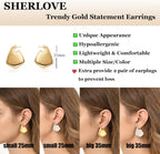 Trendy Gold Plated Knot Earrings for Women Chunky Statement Drop Dangle Earrings Lightweight Hypoallergenic Fashion Accessories Gold Jewelry Gifts for Womens