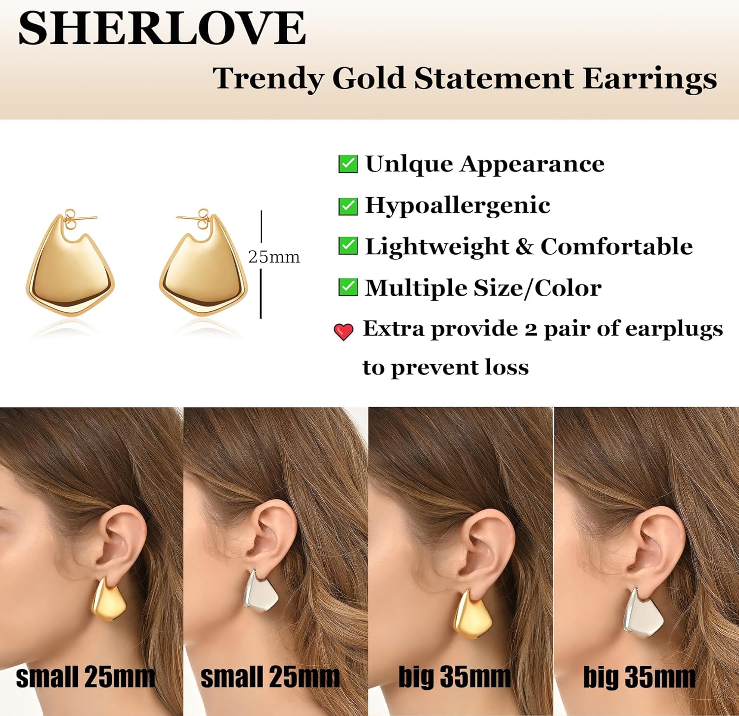 Trendy Gold Plated Knot Earrings for Women Chunky Statement Drop Dangle Earrings Lightweight Hypoallergenic Fashion Accessories Gold Jewelry Gifts for Womens