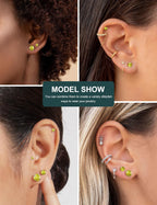 6 Pairs Stud Earrings Set, Hypoallergenic Cubic Zirconia 316L Earrings Stainless Steel CZ Earrings 3-8mm (Steel color)