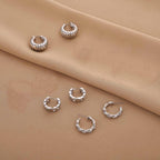 Gold Chunky Hoop Earrings Set for Women, 14K Gold Plated Twisted Huggie Hoop Earring Hypoallergenic, Thick Open Hoops Set Lightweight