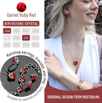 Leafael Necklaces for Women, Infinity Love Birthstone Heart Crystal Pendant, Birthday Jewelry Gifts for Her, Mom, and Wife, Silver Plated, 18 plus 2 inch Adjustable Chain