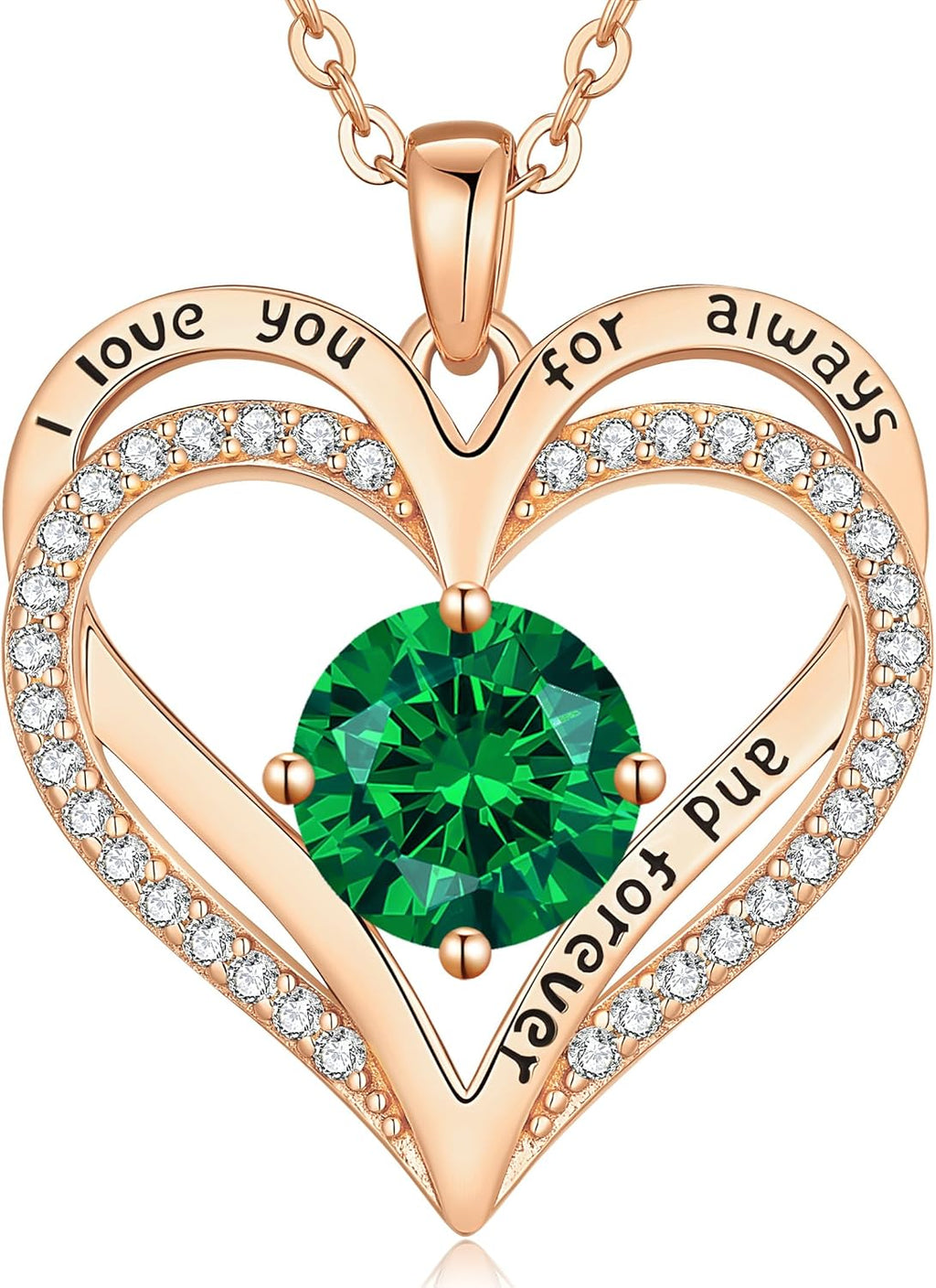 LOUISA SECRET Love Heart Birthstone Necklaces for Women, Birthday Gift for Women, Anniversary Jewelry for Wife Her, 925 Sterling Silver Pendant Necklace, Mother's Day Gift