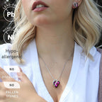 Leafael Necklaces for Women, Infinity Love Birthstone Heart Crystal Pendant, Birthday Jewelry Gifts for Her, Mom, and Wife, Silver Plated, 18 plus 2 inch Adjustable Chain