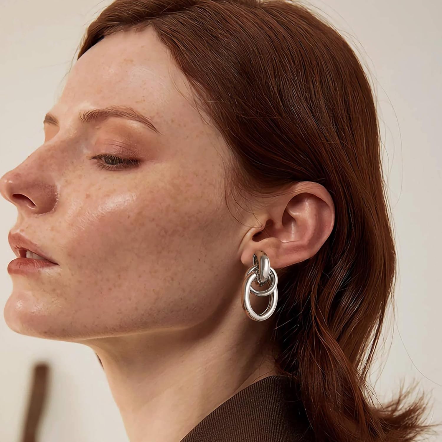 Trendy Gold Plated Knot Earrings for Women Chunky Statement Drop Dangle Earrings Lightweight Hypoallergenic Fashion Accessories Gold Jewelry Gifts for Womens