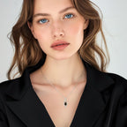 FANCIME Birthstone Necklace for Women Teardrop Necklace S925 Sterling Silver Infinity Love Birthday Gifts for Mom Women Girls, 16"+2" Inches