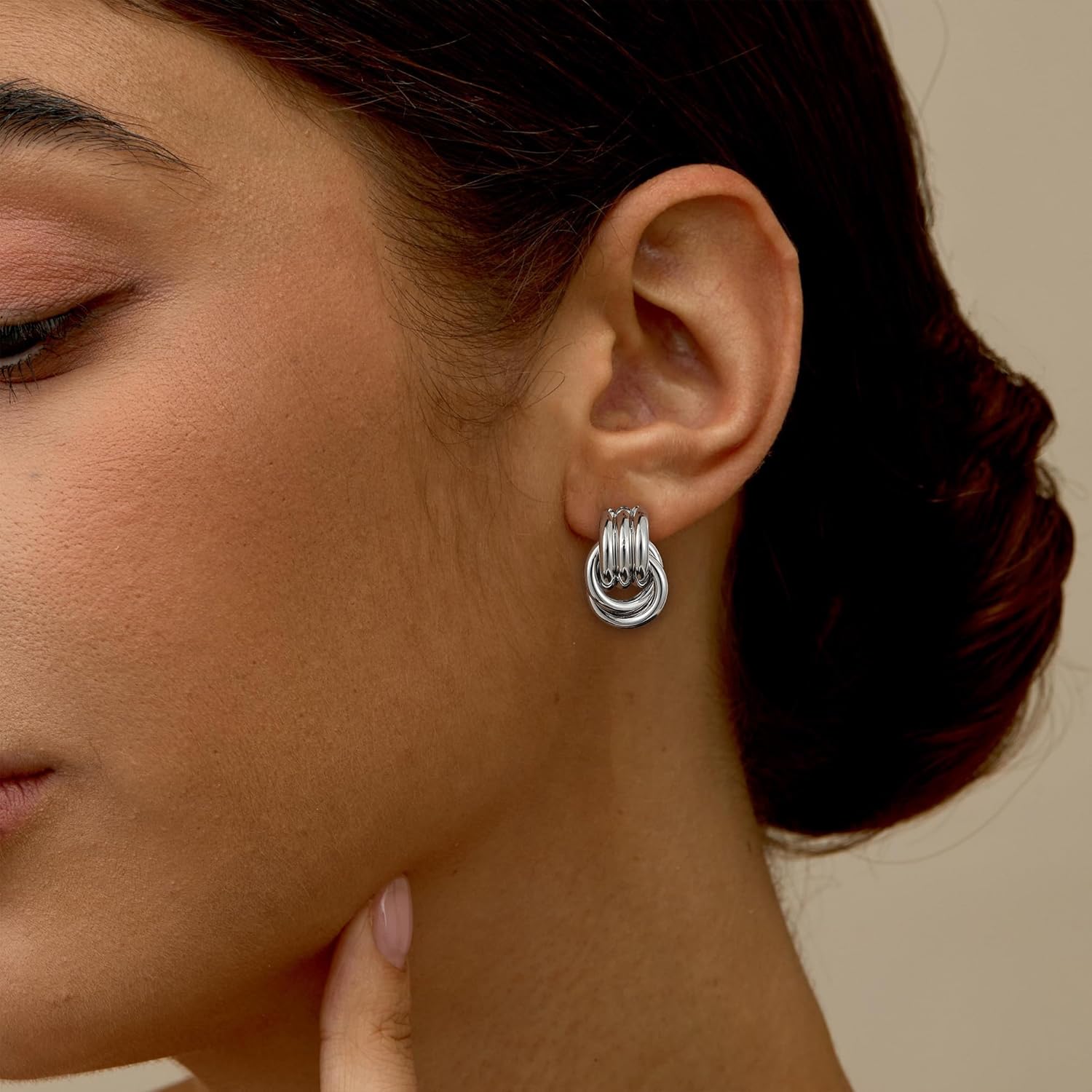 Trendy Gold Plated Knot Earrings for Women Chunky Statement Drop Dangle Earrings Lightweight Hypoallergenic Fashion Accessories Gold Jewelry Gifts for Womens