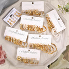 42 Pairs Gold Hoop Earrings Set for Women, Fashion Chunky Pearl Earrings Multipack Twisted Statement Earring Pack, Hypoallergenic Small Big Hoops Earrings for Birthday Party