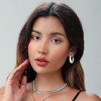 Gold Chunky Hoop Earrings Set for Women, 14K Gold Plated Twisted Huggie Hoop Earring Hypoallergenic, Thick Open Hoops Set Lightweight