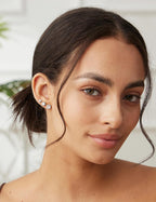 6 Pairs Stud Earrings Set, Hypoallergenic Cubic Zirconia 316L Earrings Stainless Steel CZ Earrings 3-8mm (Steel color)