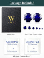 6 Pairs Stud Earrings Set, Hypoallergenic Cubic Zirconia 316L Earrings Stainless Steel CZ Earrings 3-8mm (Steel color)