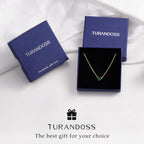 Turandoss Birthstone Necklaces for Women - Created 14K Gold Plated Blue Green Emerald Pendent Necklaces for Women Teen Girls 12 Month Dainty Heart Birthstone Jewelry Birthday Gifts