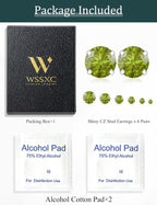 6 Pairs Stud Earrings Set, Hypoallergenic Cubic Zirconia 316L Earrings Stainless Steel CZ Earrings 3-8mm (Steel color)