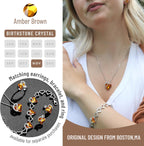 Leafael Necklaces for Women, Infinity Love Birthstone Heart Crystal Pendant, Birthday Jewelry Gifts for Her, Mom, and Wife, Silver Plated, 18 plus 2 inch Adjustable Chain