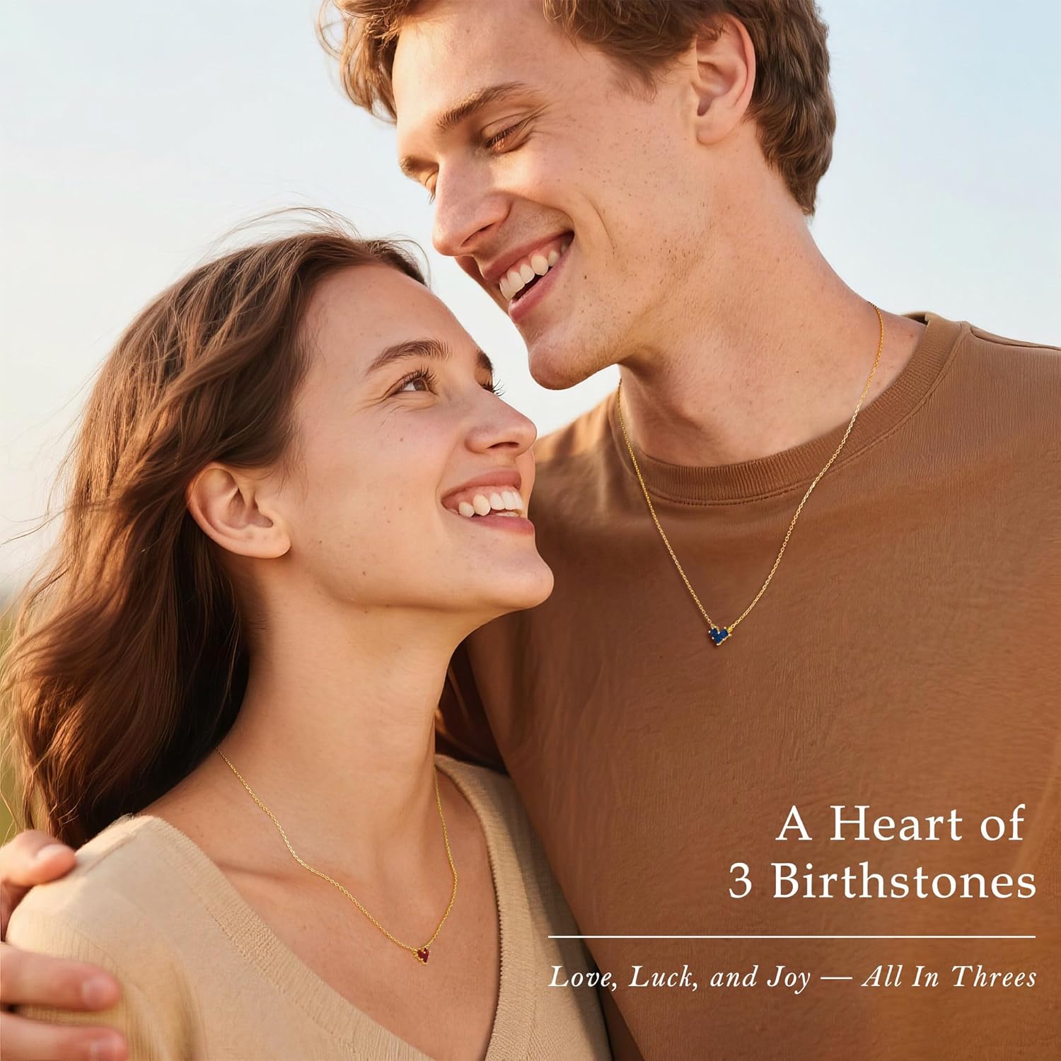 Turandoss Birthstone Necklaces for Women - Created 14K Gold Plated Blue Green Emerald Pendent Necklaces for Women Teen Girls 12 Month Dainty Heart Birthstone Jewelry Birthday Gifts