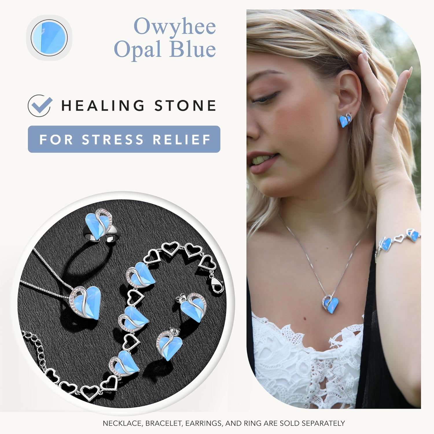 Leafael Necklaces for Women, Infinity Love Birthstone Heart Crystal Pendant, Birthday Jewelry Gifts for Her, Mom, and Wife, Silver Plated, 18 plus 2 inch Adjustable Chain