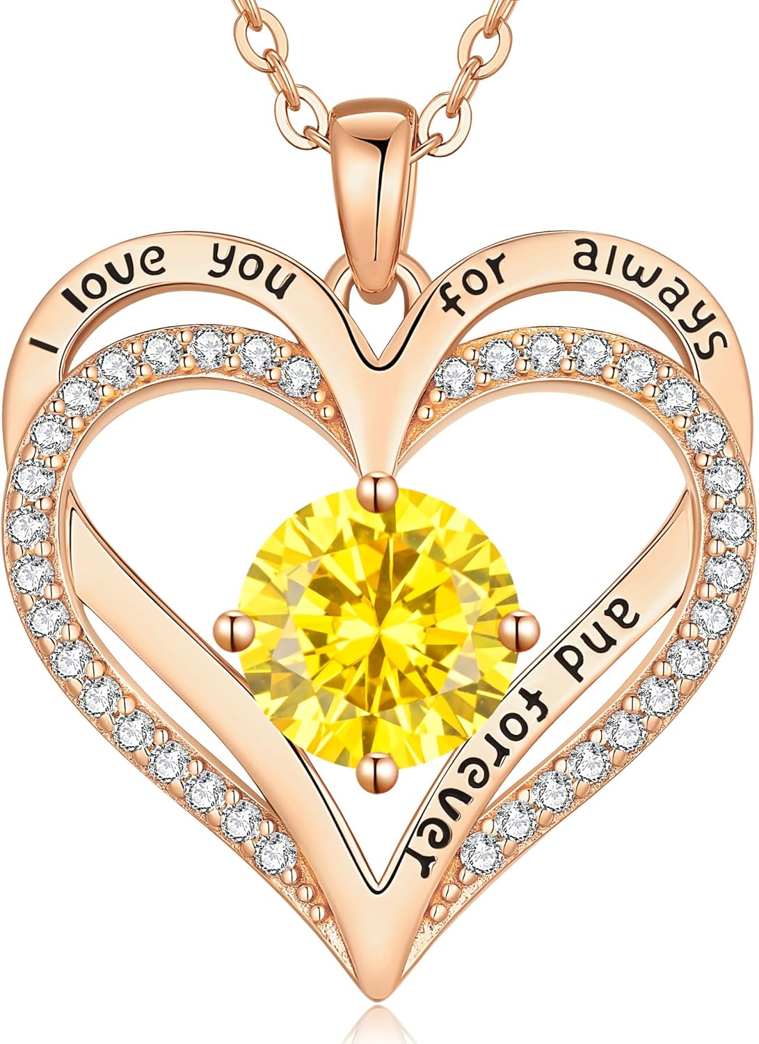 LOUISA SECRET Love Heart Birthstone Necklaces for Women, Birthday Gift for Women, Anniversary Jewelry for Wife Her, 925 Sterling Silver Pendant Necklace, Mother's Day Gift