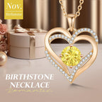 LOUISA SECRET Love Heart Birthstone Necklaces for Women, Birthday Gift for Women, Anniversary Jewelry for Wife Her, 925 Sterling Silver Pendant Necklace, Mother's Day Gift