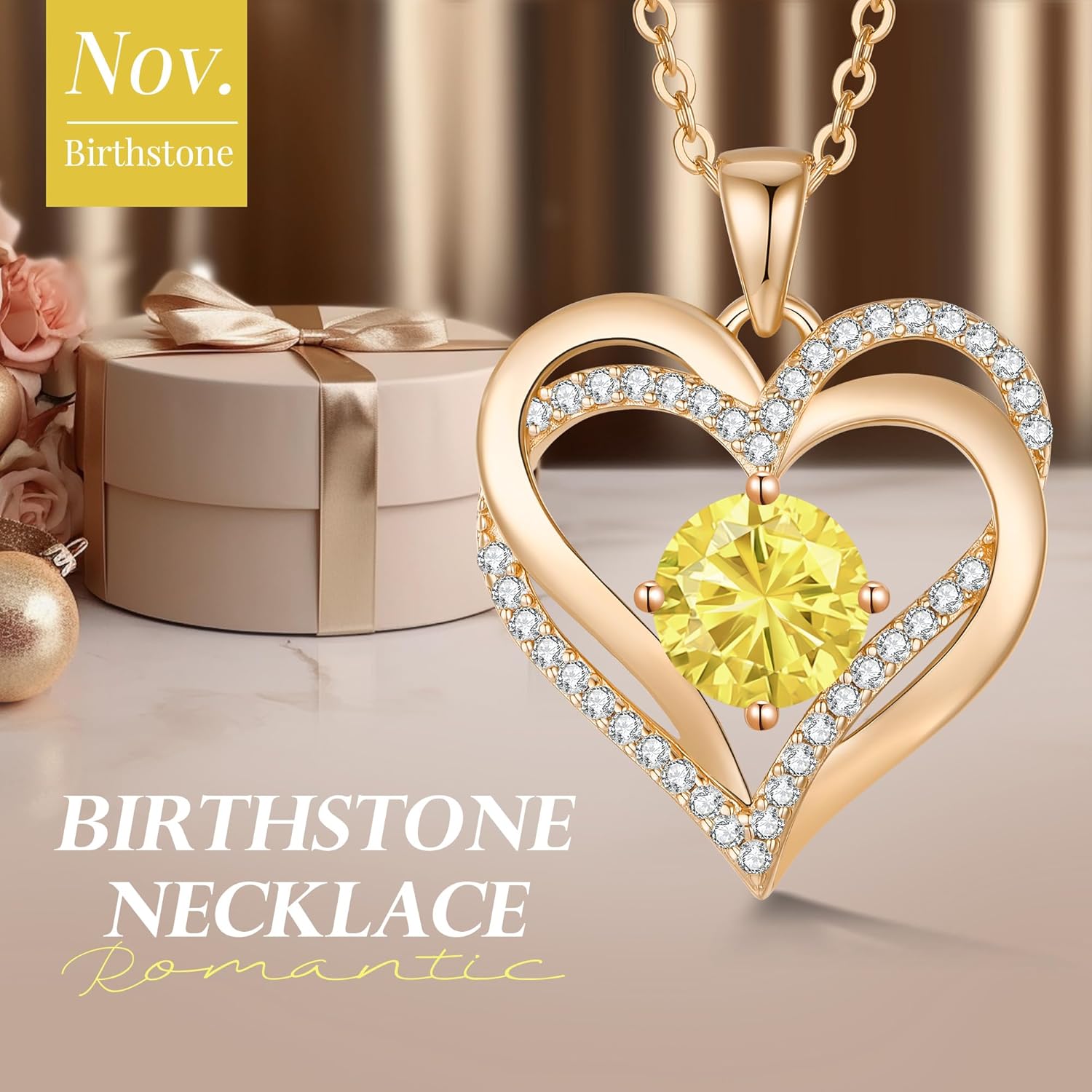 LOUISA SECRET Love Heart Birthstone Necklaces for Women, Birthday Gift for Women, Anniversary Jewelry for Wife Her, 925 Sterling Silver Pendant Necklace, Mother's Day Gift