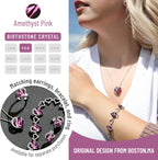 Leafael Necklaces for Women, Infinity Love Birthstone Heart Crystal Pendant, Birthday Jewelry Gifts for Her, Mom, and Wife, Silver Plated, 18 plus 2 inch Adjustable Chain