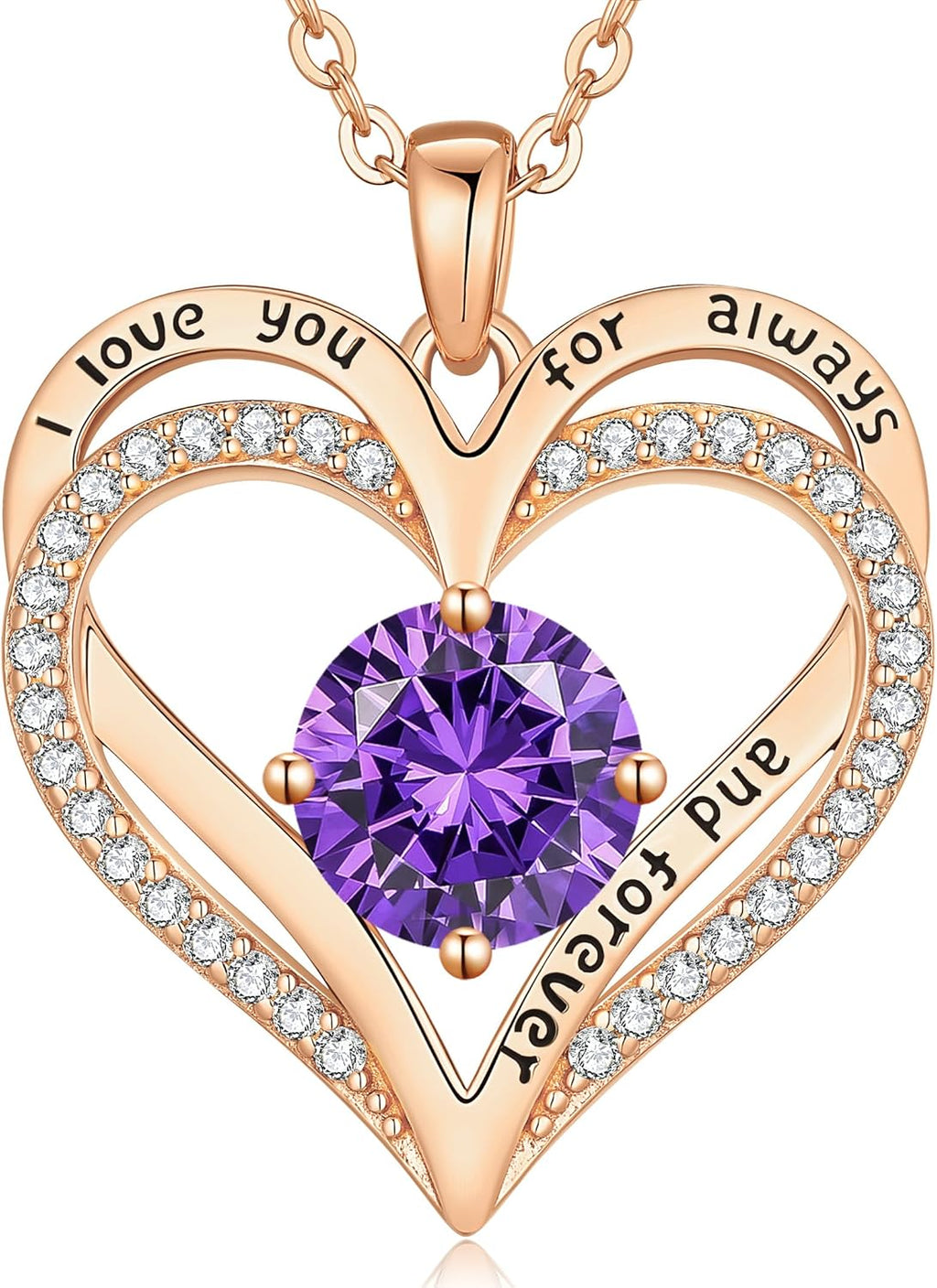 LOUISA SECRET Love Heart Birthstone Necklaces for Women, Birthday Gift for Women, Anniversary Jewelry for Wife Her, 925 Sterling Silver Pendant Necklace, Mother's Day Gift