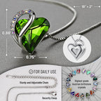 Leafael Necklaces for Women, Infinity Love Birthstone Heart Crystal Pendant, Birthday Jewelry Gifts for Her, Mom, and Wife, Silver Plated, 18 plus 2 inch Adjustable Chain