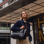 The Chancery Leather Large Flapover Shoulder Bag in Black - 112163