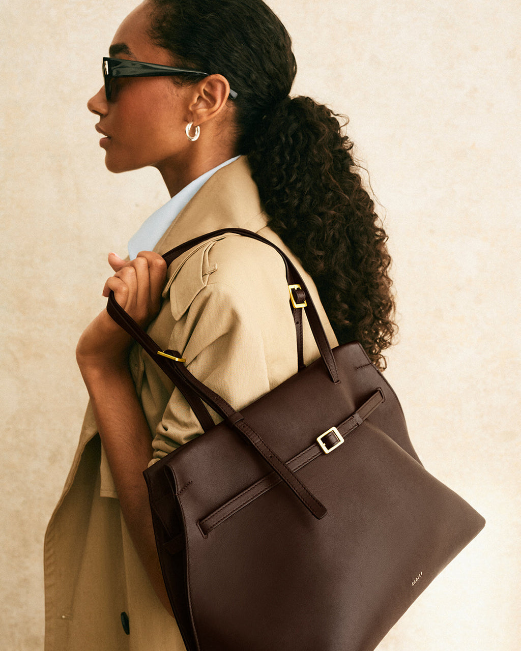 The Christina Large Ziptop Shoulder Dark Oak  - 112196