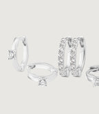CRYSTAL HUGGIE EARRING SET OF THREE
