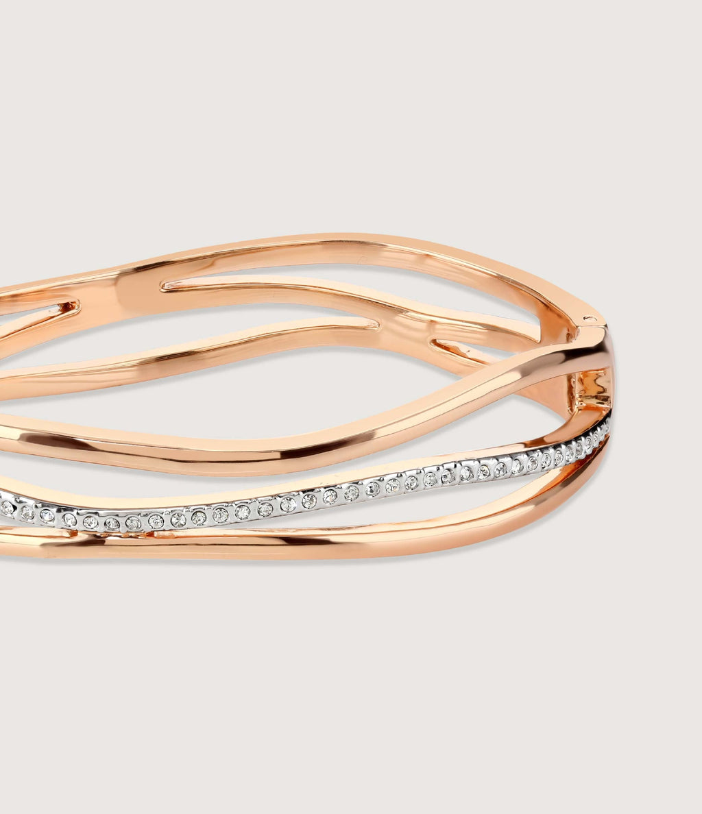 BAYSWATER TWO-TONE ROSE AND RHD BANGLE