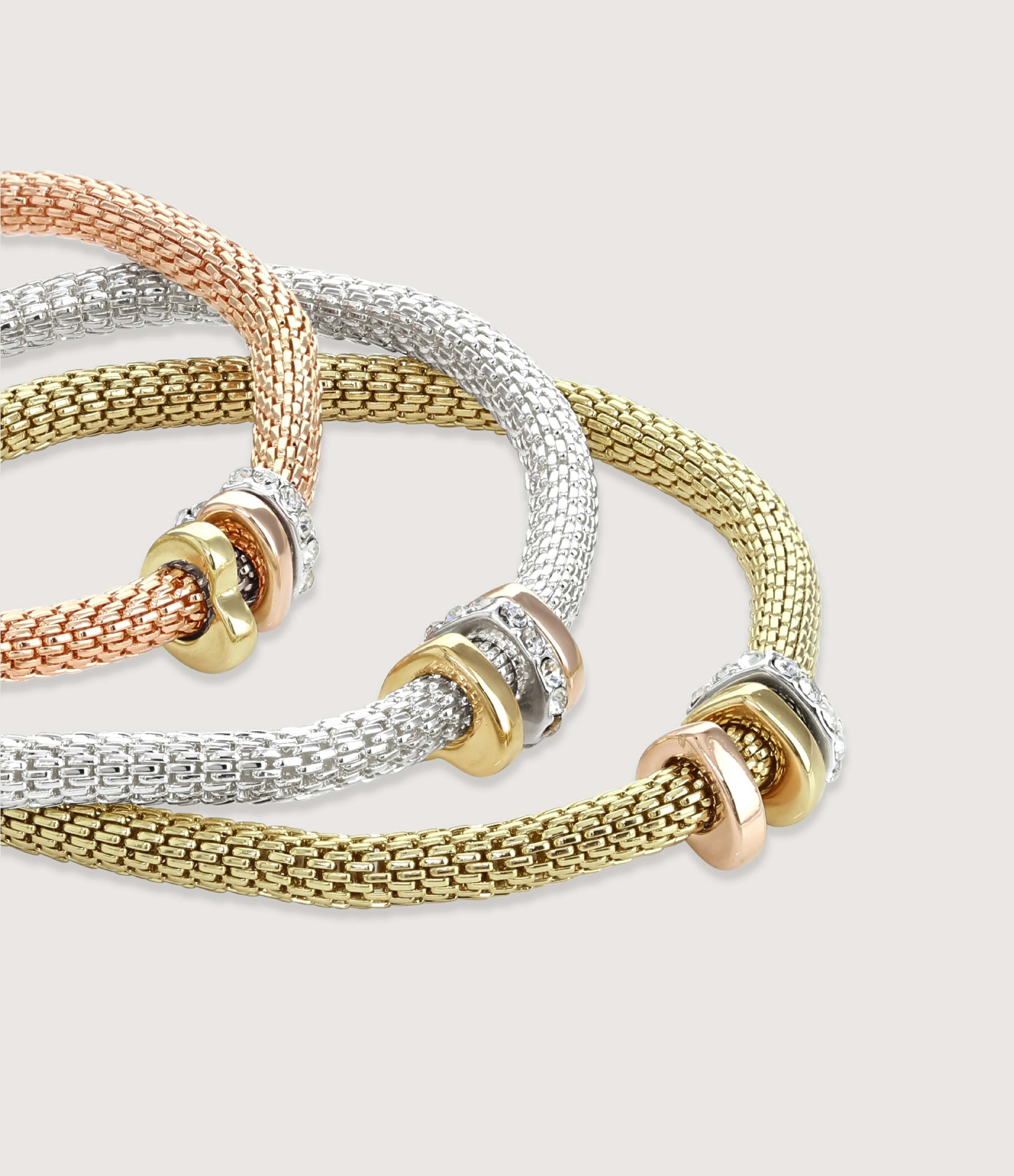 SET OF THREE BRACELETS WITH RONDELLES