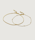 SET OF TWO CHAIN AND BEADED BRACELETS