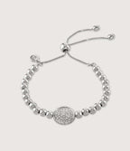 BEADED FRIENDSHIP BRACELET WITH PAVE DISC