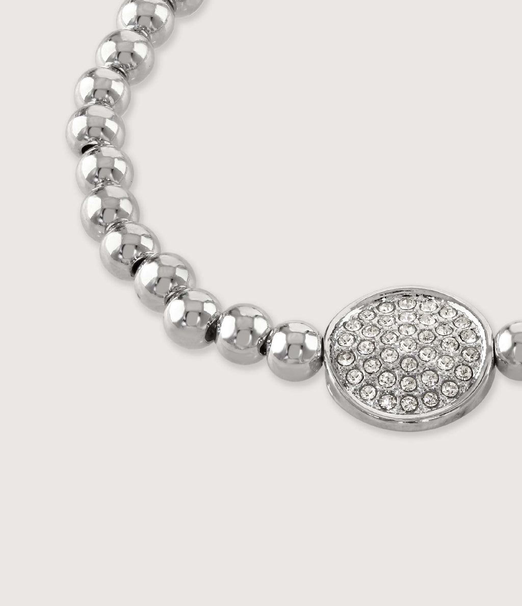 BEADED FRIENDSHIP BRACELET WITH PAVE DISC