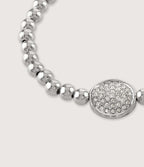 BEADED FRIENDSHIP BRACELET WITH PAVE DISC