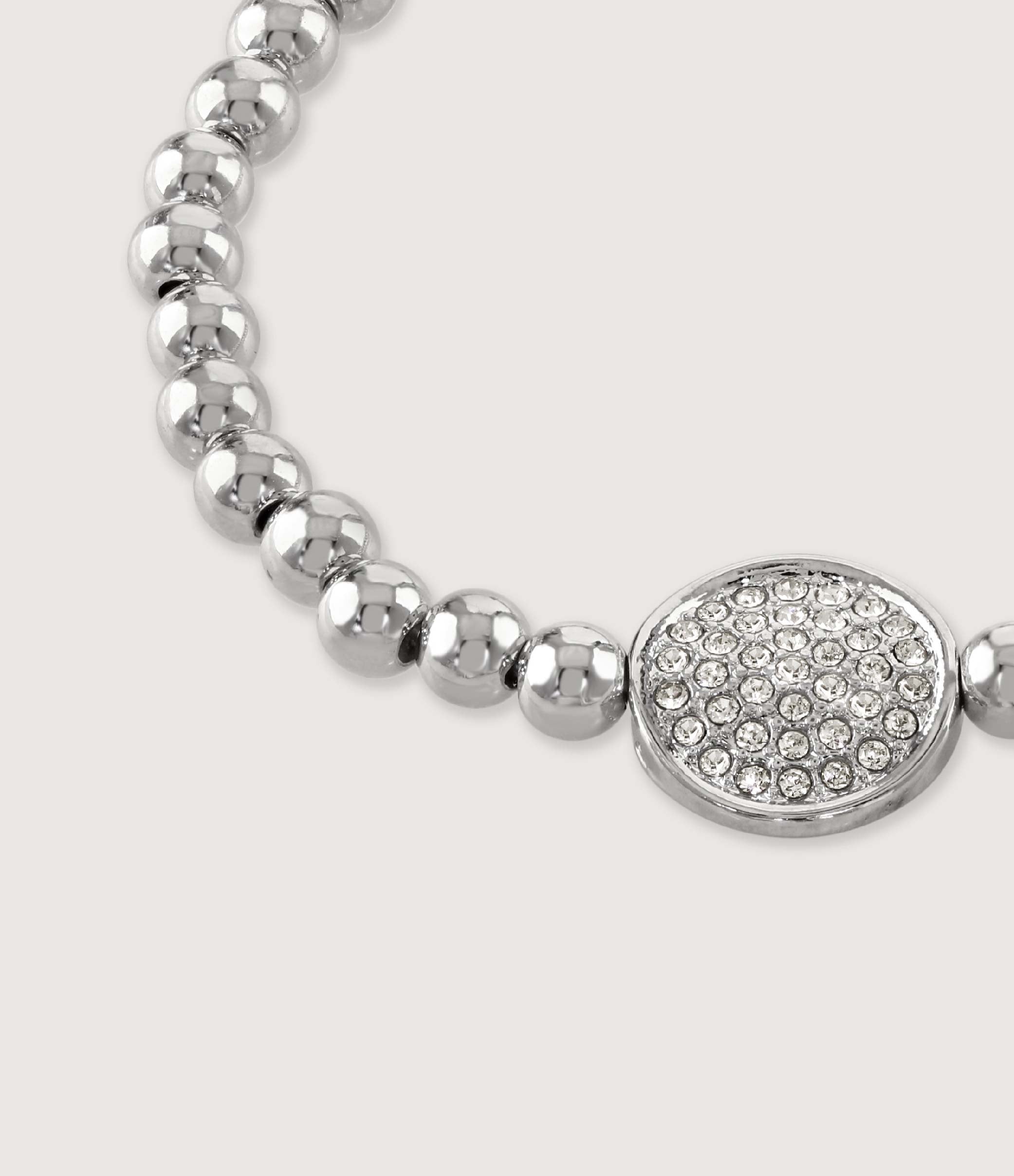 BEADED FRIENDSHIP BRACELET WITH PAVE DISC