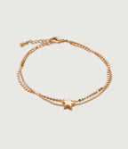 SILVER DOUBLE CHAIN STAR BRACELET
