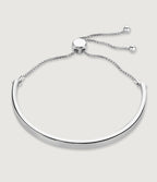 SILVER ADJUSTABLE BANGLE BAR BRACELET