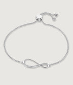 SILVER INFINITY STONE ADJUSTABLE BRACELET