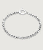 SILVER T-BAR BEADED BRACELET