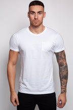 Crew Neck Pocket Roll T-Shirt