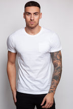 Crew Neck Pocket Roll T-Shirt