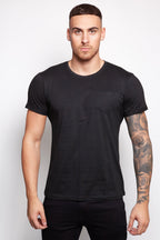 Crew Neck Pocket Roll T-Shirt