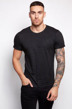 Crew Neck Pocket Roll T-Shirt