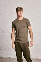 Crew Neck Pocket Roll T-Shirt