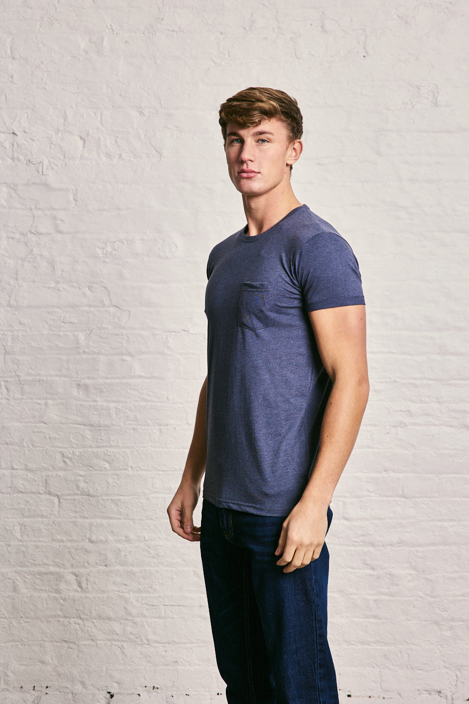 Crew Neck Pocket Roll T-Shirt